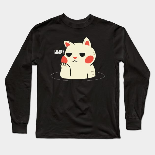 Sulking Cat Long Sleeve T-Shirt by Orenji Shirts